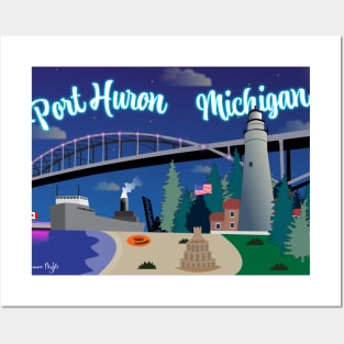 Port Huron Michigan Vector Art Posters and Art